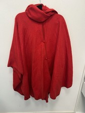 Brand New Alpaca Diana Red Alpaca Wool Cape Poncho  Scarf Attached  One Size