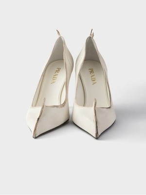 New Prada Antiqued Leather Pumps $1,550 39.5