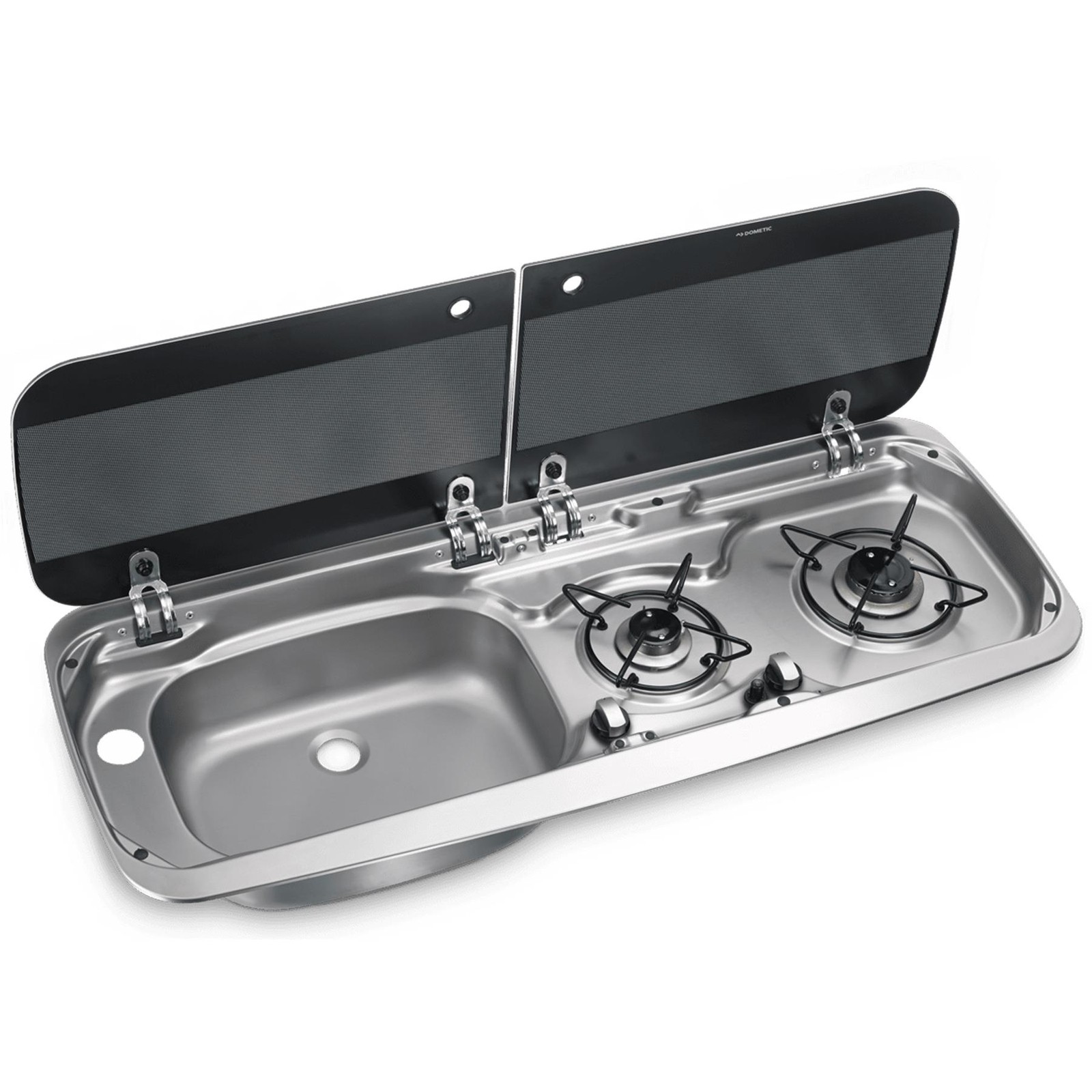 DOMETIC 9222 LEFT 2 BURNER HOB SINK & TEMPLATE FOR CAMPERVAN MOTORHOME & BOAT