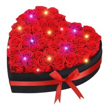 47 Roses in a Heart-Shaped Box with Velvet Cover,Flowers for Delivery Prime,A...