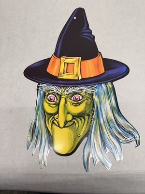 NOS 1973 The BEISTLE Co Witch Die Cut Halloween Decoration 15  x 9.5  #H