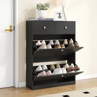 Yusing Schuhschrank Schuhkipper Schuhregal Mit 2 Klappen 2 Schublade Schuhablage