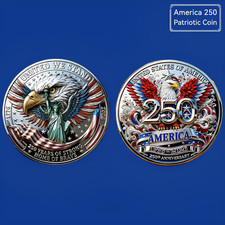 America 250 Challenge Coin 1776-2026 Patriotic Collectible Semiquincentennial
