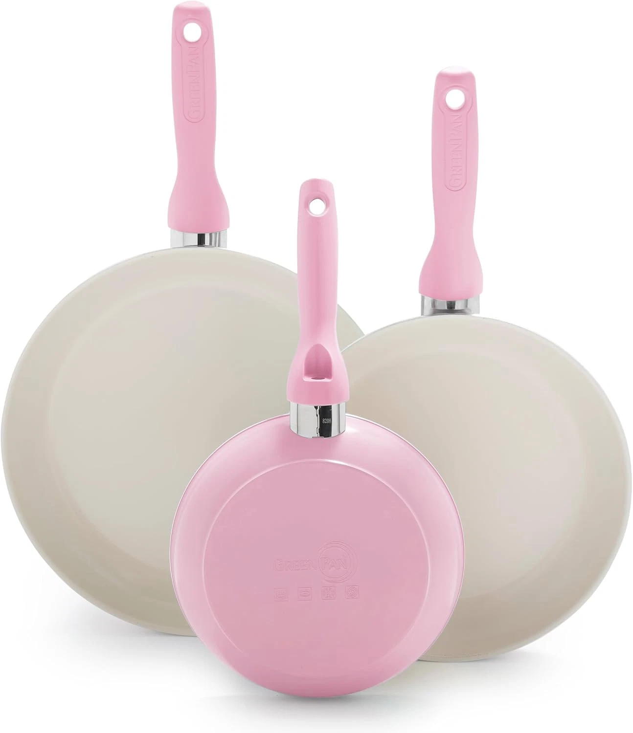Rio 3-Piece Nonstick Frying Pan Set - Pink, Oven & Dishwasher Safe
