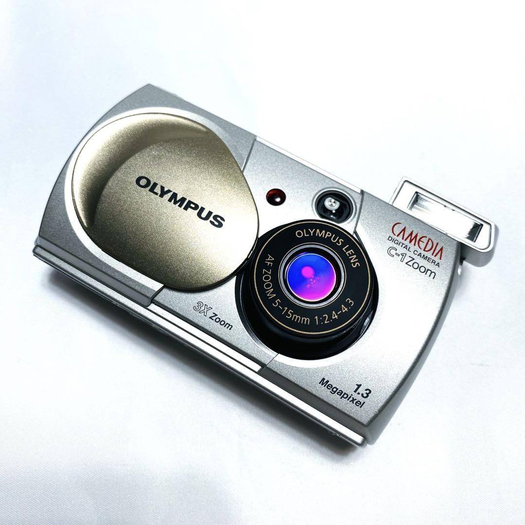 OLYMPUS CAMEDIA C-1 Zoom デジカメ シルバー 箱説付き OLYMPUS CAMEDIA C 1 Zoom Digital Camera Silver with Box