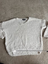 Lulus White V-Neck Knit Sweater Size XS