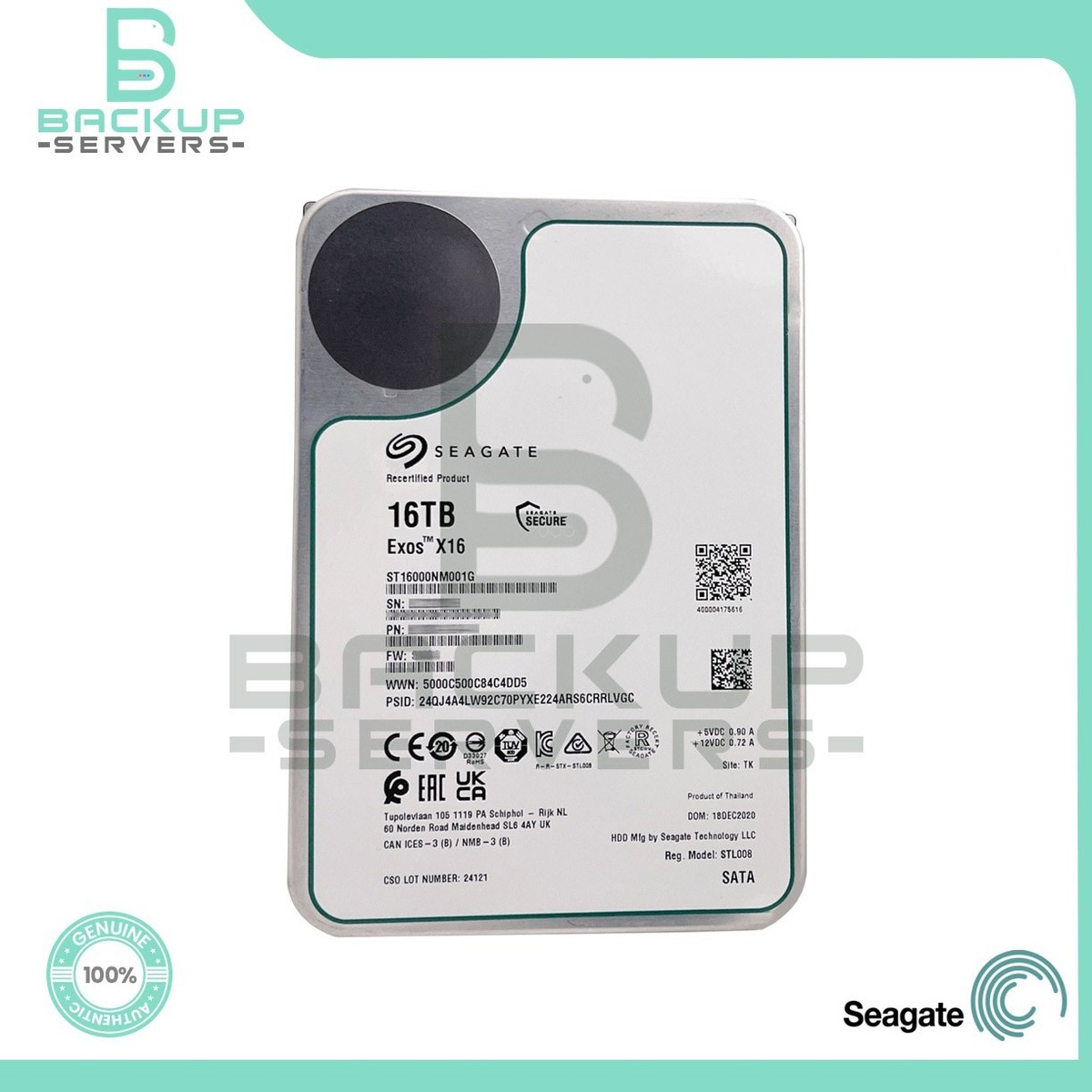 ST16000NM001G Seagate Exos X16 16TB 6Gbps 7.2K 256MB 3.5