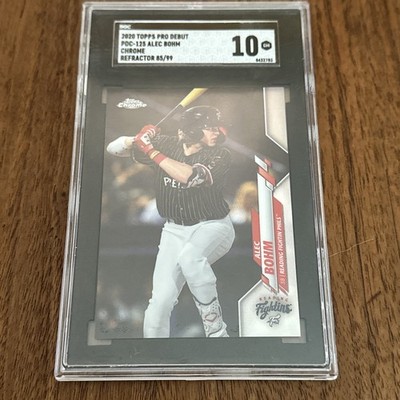 Alec Bohm 2020 Topps Pro Debut  CHROME REFRACTOR Numbered to /99 - Graded 10
