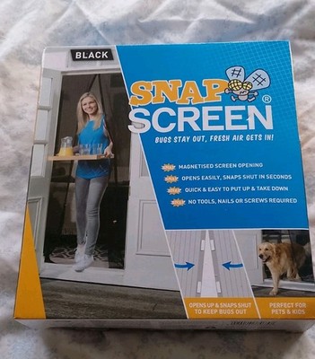 JML Snap Screen Magnetisiertes Netz Anti Bug Türvorhang - Schwarz Neu