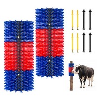 Vevor 2X KratzbüRste 43Cm ViehbüRste ScheuerbüRste Rinderkratzer Blau/Rot