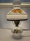 ✨ Vintage Milk Glass Electric Parlor Table Lamp Style Yellow, Blue, Pink Floral