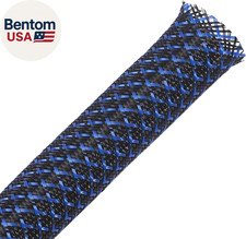 100Ft - 3/8 Inch PET Expandable Braided Sleeving – Blackblue –  Braided Cable Sl