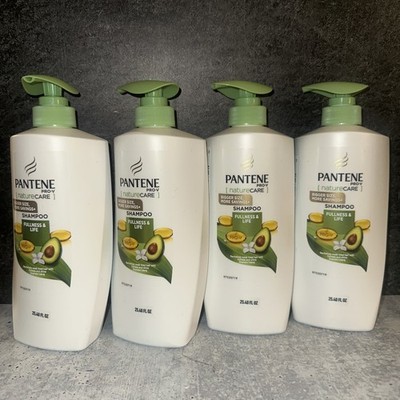 4 Lot Pantene Pro-V Nature Care Shampoo Fullness and Life Avocado Oil New 16.2oz