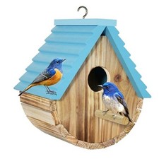 Bird House, Wooden Bird Houses for Outside, Birdhouse for Cylindrical