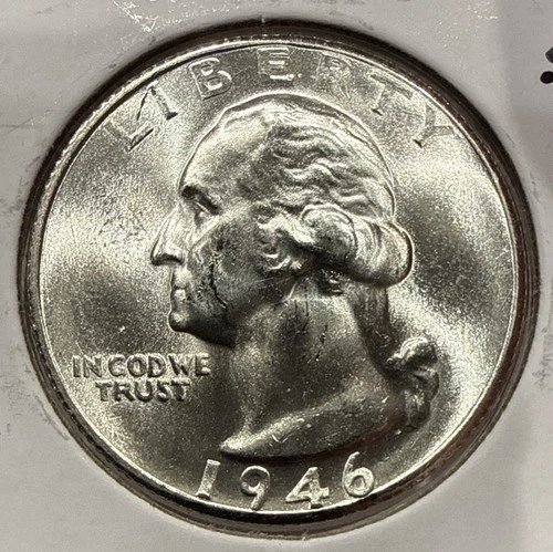 1946-S Washington Quarter Silver 25C Coin - BU Detail (U35)