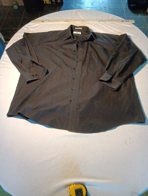 mens dress shirt 19 36 37 Gentlemens Collection Men's Regular Fit Long Sleeve Solid Dress Shirt Olive / 19.5" Neck 36/37" Sleeve
