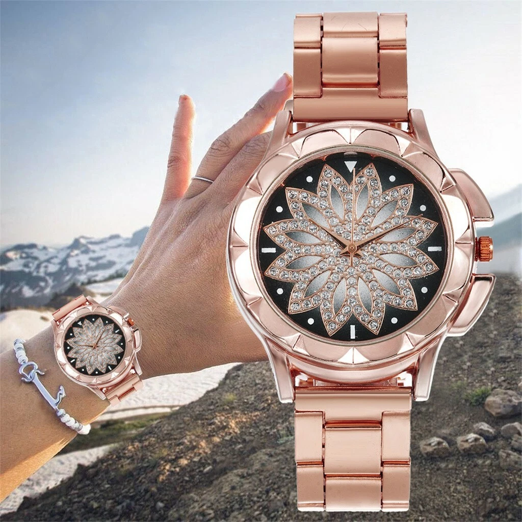 Ladies Watch with Steel Band Razor Set Diamond Print Women s Fashion Watch