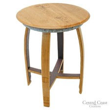 Isabella Wine Barrel End Side Chair Sofa Table Rustic Furniture Living Room Hoop