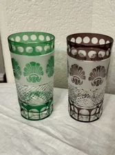 Shannon Crystal By Godinger Set Of 2 /Shell Design /Highball Glasses