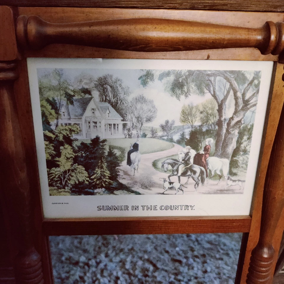 Espejo de Colección Estilo Federal Columna Dividida Estampado Mensajero e Ives Verano en el Campo Foto 4 de 4