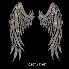 Rhinestone Design Crystal AB, Iron On Transfer Hot Fix, LA Wings BULK/6 Pieces 
