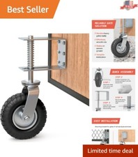 8-Inch Pneumatic Tire Gate Wheel - Supports up to 200 lbs for Smooth Operation