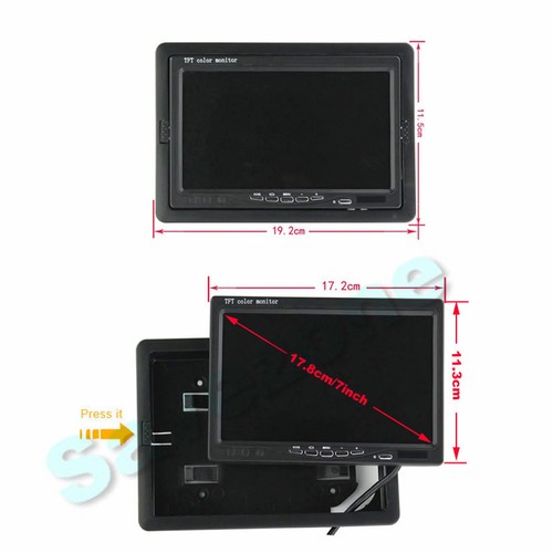 Wireless Car Rear View Kit 18 IR Reversing Camera White+7" Monitor 12V/24V Truck - Picture 3 of 12
