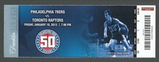 1/18/13  76ERS VS RAPTORS  FULL TICKET  NM/MT  THADDEUS YOUNG  27 POINTS  14 RB