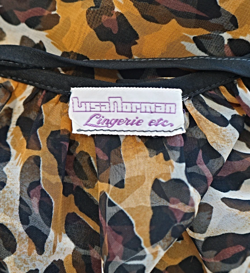 LISA NORMAN Talla M Vestido sin Mangas Estampado Animal Chifón Camisón Foto 2 de 4