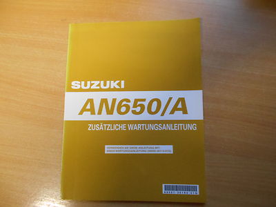 Ergänzungs Werkstatthandbuch  Suzuki AN 650 / A K7 Modelljahr 2007