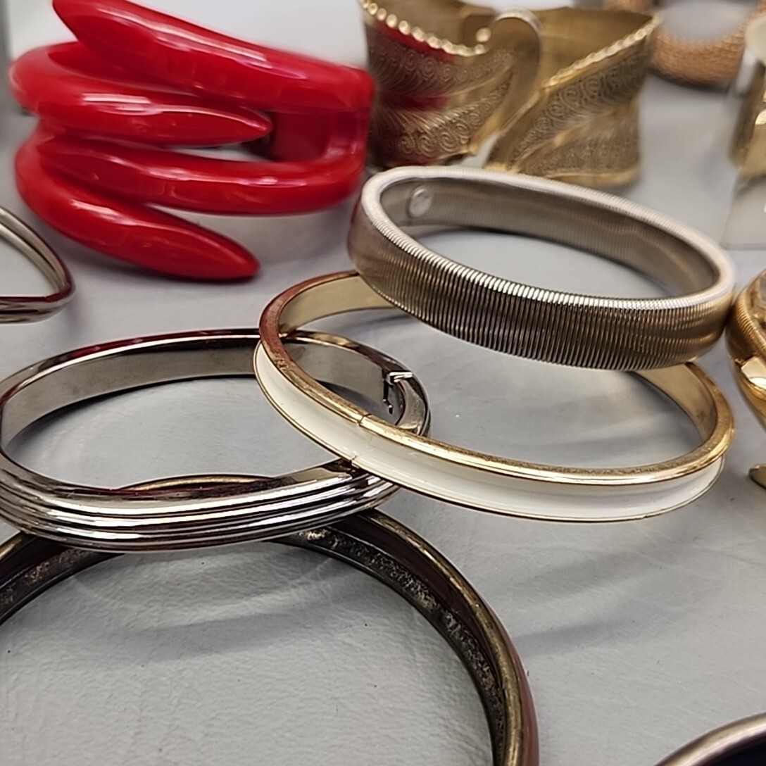 Vintage Hinged Bangle Bracelet Lot of 27 Vtg to Now