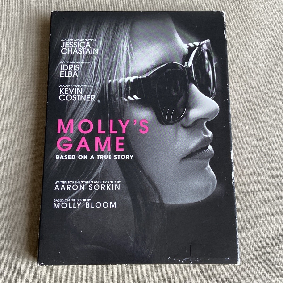 Molly's Game (DVD, 2017) W/ Slipcover True Story Legal Crime Jessica  Chastain