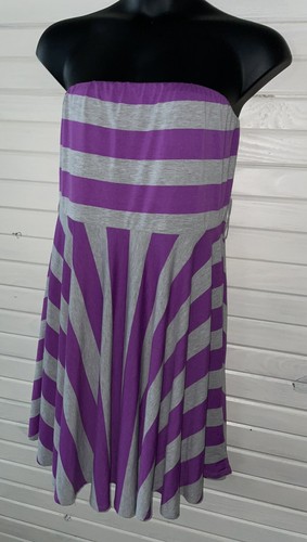 Mixed Stripes Strapless Halter Dress 