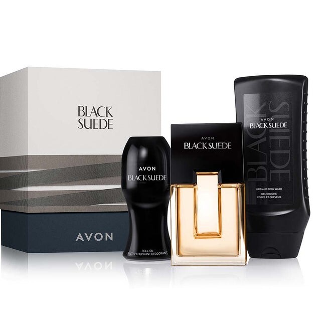 Avon Black Suede Aftershave Collection for Him Touch, Dark, Hot