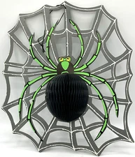 Amscan Die Cut Spider on Spiderweb Halloween Decoration Honeycomb Paper Body