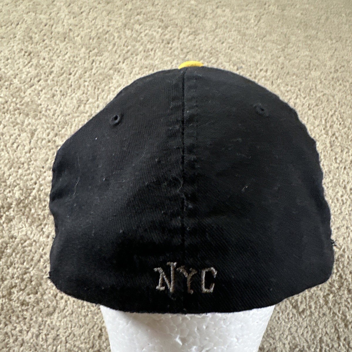 Stussy Hat Cap Mens Black L-XL Fitted Stretch NYC S Logo Hip Hop
