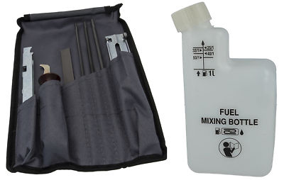 Kettensäge Schärfen Feilen Universal Set mit 2 T Mischflasche