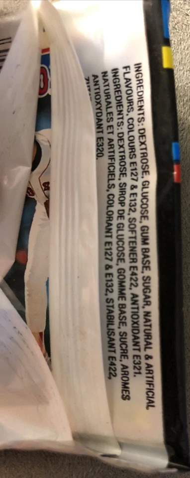 1988 Topps UK Minis American Pack Ozzie Smith Roger Clemens solapa trasera abierta Foto 3 de 3