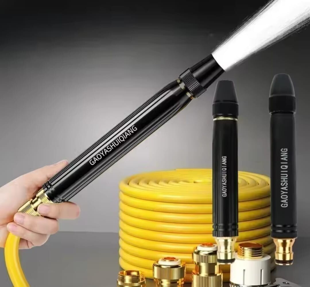 Portable High Pressure Car Wash Gun for Household Cleaning in Black