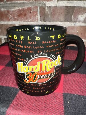Hard Rock Cafe 30 Years Anniversary World Tour Black Coffee Jumbo Mug  MONTREAL | eBay