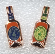 Michter’s Whiskey Bottle Lapel Hat Pin Lot of 2 Kentucky Straight Rye & American
