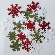 Snowflake Wool blend felt snowflakes Set of 18 snowflakes Winter decor Christmas