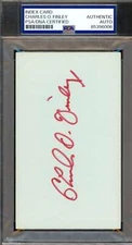 Charles O' Finley PSA DNA Coa Signed 3x5 Index Card A`s Autograph