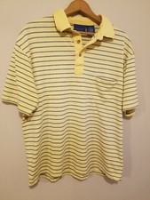 Vintage 1980s Towncraft Polo Shirt Striped Yellow