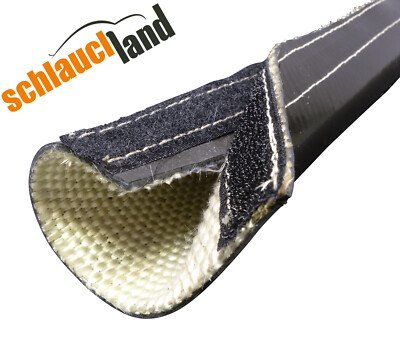 HITZESCHUTZ SCHLAUCH SILIKON KLETT Schutz Kabel Leitung Rohr Glasfaser Isolation