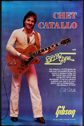 Gibson L-5 CES Guitar 1981 Promo Poster Chet Catallo of Spyro Gyra 