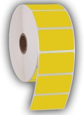 Yellow Perforated 2.25x1.25 Thermal Labels 1000PR Compatible with Zebra Rollo