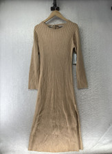 WAYF Dede and Emily BFF collection Sweater dress Tan Sz Small