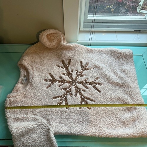 Chance or Fate Pinkish Cream Crew Neck Sweater with Festive Snowflake Women’s L - Picture 8 of 10