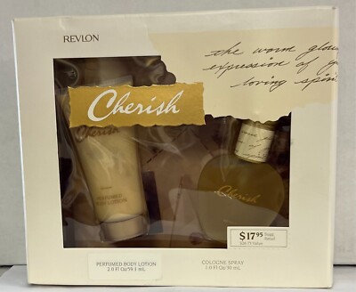 Cherish by Revlon  Perfumed Body Lotion 2 oz , Cologne Spray 1 0z set pl read